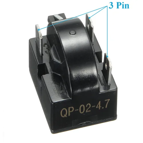 Miniatura 3 de XQSMWF Relé de arranque QP2-4R7 3Pin 4.7 Ohm Compatible con Frgidaire Maytag Haier Igloo Vissani
