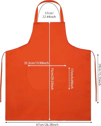 Miniatura 8 de Delantales personalizados. Delantal de chef ideal para camarera y uso en la cocina Ideal for Waitress, Kitchen Use Rojo
