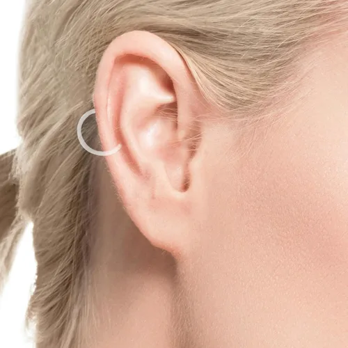 Miniatura 5 de Tucnoeu 24 piezas de anillos de nariz transparentes y anillo de tabique transparente, retenedores de oreja de aro de plástico, anillos de nariz