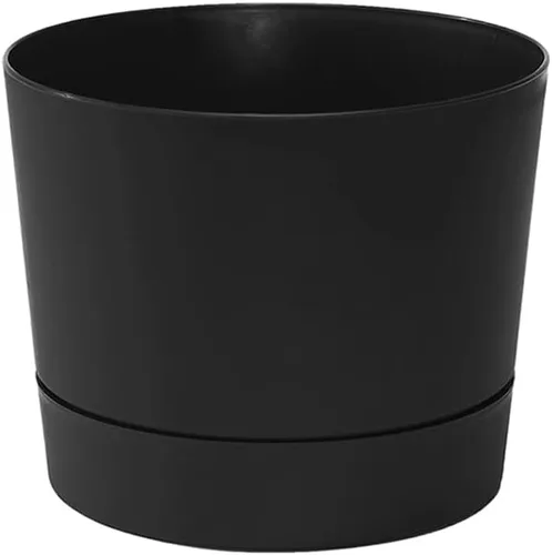 Miniatura 12 de Root & Vessel Majestic Mid-Century - Maceta cilíndrica moderna de perfil bajo, color blanco mate, 8.5 pulgadas