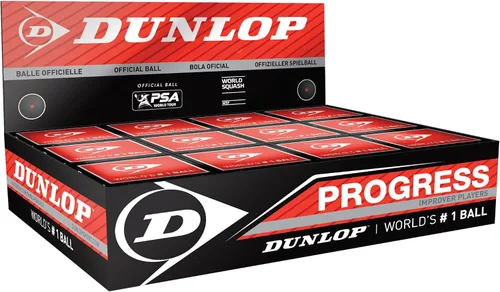 Miniatura 2 de Dunlop Squash Balls Progress Red, para jugadores recreativos y aficionados, velocidad media