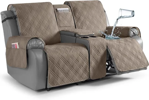 Miniatura 8 de TAOCOCO Fundas de sofá reclinable 100% impermeables con consola, fundas de sofá para sofá reclinable de 3 asientos con diseño de correas, funda
