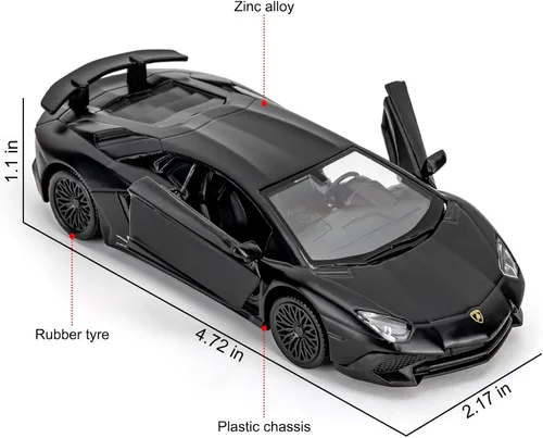Miniatura 2 de TGRCM-CZ Modelo de coche a escala 1/36 Lamborghini Aventador LP770-4 de fundición, coche de juguete de aleación de zinc para niños, coche de juguete