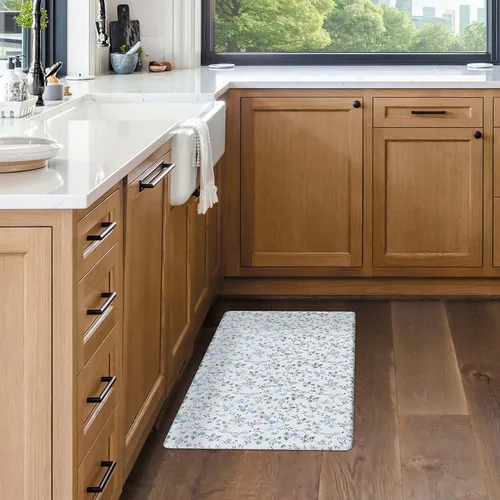 Miniatura 8 de Lucky Brand Tapete de bienestar impreso – Tapete de cocina acolchado cómodo – Fácil de limpiar – Antifatiga y antideslizante – 0.472 in Seda Floral
