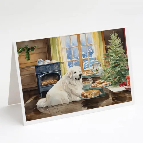 Miniatura 42 de Caroline's Treasures DAC3884GCA7P Paquete de 8 tarjetas en blanco de Navidad con galletas de husky siberiano Tarjetas de felicitación con sobres
