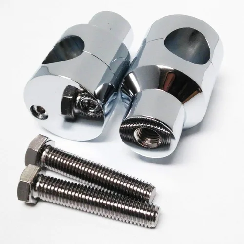 Miniatura 2 de SMT-Shorty Spike - Elevador de manillar redondo de 1 pulgada compatible con Harley Kawasaki Suzuki Yamaha Honda Chrome [B00V2ZK5OS] Cromado