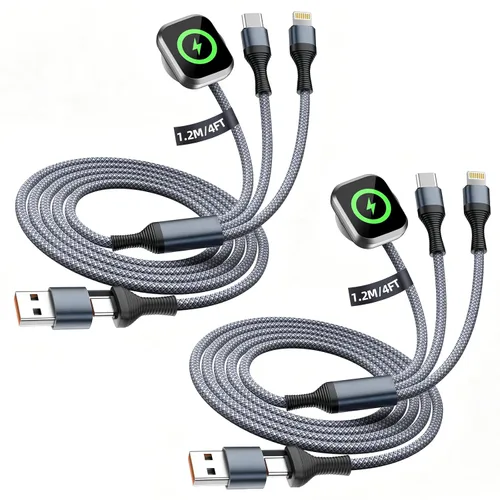 Miniatura 11 de Cruise Essentials - Cable de carga múltiple 3 en 2 para iPhone Watch Charger/iPhone 17/IP, iWatch Charger, Travel Camping Essentials compatible