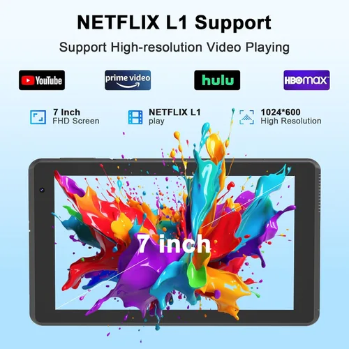 Miniatura 6 de Tablet Android 15 Tablets con funda 7 pulgadas, 8GB RAM, 32GB ROM soporte 1TB Expandir PC Tablet PC, procesador de cuatro núcleos, pantalla táctil