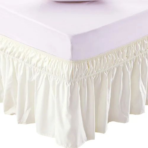 Miniatura 12 de MEILA - Faldón de cama envolvente con tres lados de tela y elástico, con volantes de 14 pulgadas, caída a medida, fácil de instalar, resistente a