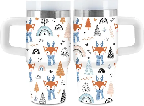 Miniatura 15 de Vaso de 405 ml para niños con alfabeto de animales con asa, popote y tapa, vaso aislado de acero inoxidable, cosas con letras del abecedario