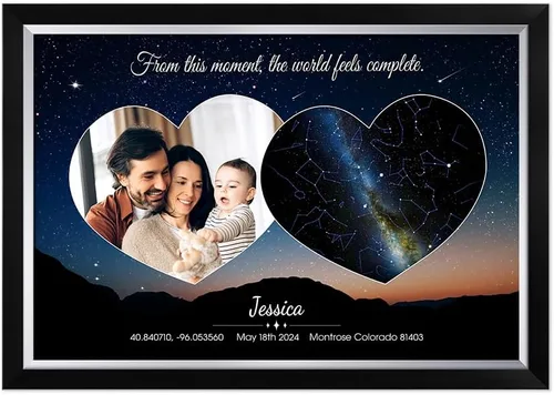Miniatura 10 de IPIC - Tiernas mareas, ilustraciones personalizadas con nombres y fecha, regalo de amor para aniversario, boda, cumpleaños y vacaciones. 12#P (24x16)