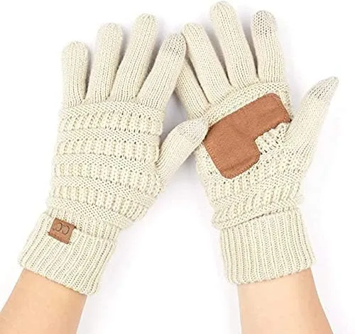 Miniatura 4 de Gorros Funky Junque's con guantes en combinación, para invierno, forrado, cálido, de punto, para pantalla táctil, para escribir