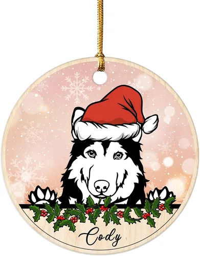 Miniatura 7 de Impreso en EE. UU. Adornos de Navidad personalizados con foto de perro, adorno de árbol de Navidad con nombre y foto de cachorro personalizados