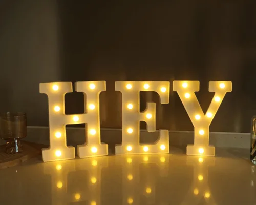 Miniatura 8 de Letras iluminadas, letras con luces LED de 26 alfabetos, letras iluminadas decorativas, letras de marquesina LED que funcionan con pilas para Luz