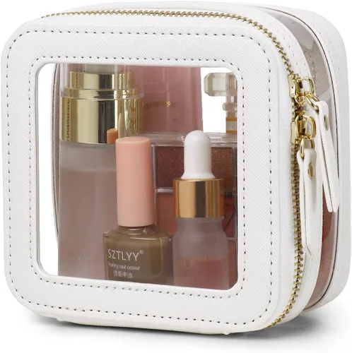 Miniatura 30 de Pinkmik Pequeña bolsa de maquillaje, mini estuche transparente para maquillaje y neceser con cremallera, organizador de bolsos para mujer