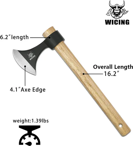Miniatura 2 de Hachas de lanzamiento, paquete de 2 Tomahawks de 16.2 pulgadas de acero de alto carbono y mango de madera, para recreación y competencia