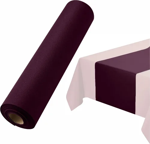 Miniatura 16 de Camino de mesa desechable para mesa de comedor, 16 pulgadas, paquete de 20 caminos de mesa de papel rosa similar al lino para fiestas, bodas