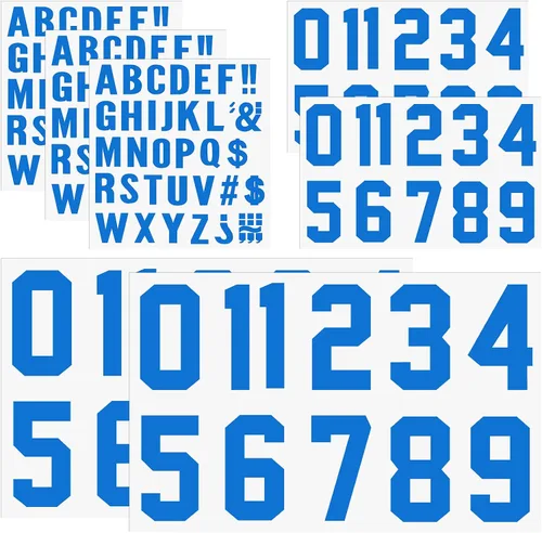 Miniatura 16 de 190 Piezas Letras Termoadhesivas Números Termoadhesivos Alfabetos Pegatinas de Tela Parches de Números de 8 Pulgadas y 3 Pulgadas Letras
