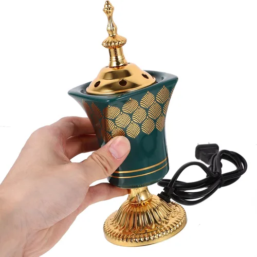 Miniatura 9 de MAGICLULU Quemador eléctrico de incienso estilo Oriente Medio, quemador de aroma enchufable para hogar, oficina, sala de yoga, relajación, 7.67 x