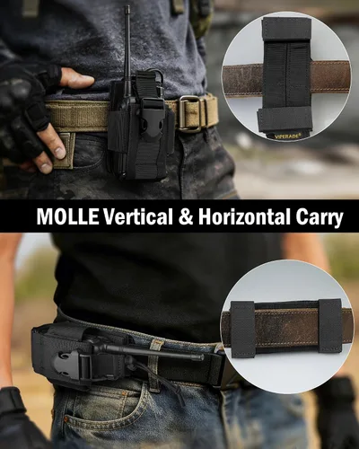 Miniatura 2 de VIPERADE MOLLE Funda de Radio - Funda Universal para Walkie Talkie para Cinturón de Servicio y Chaleco, Soporte de Radio Táctico para Baofeng