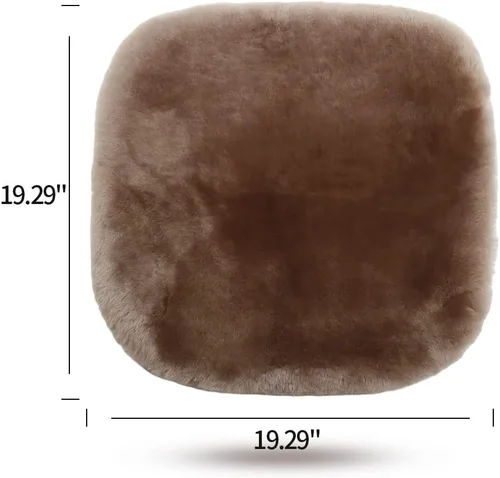 Miniatura 6 de IRIWOOL Almohadilla de asiento de piel de oveja auténtica, funda de asiento de lana suave australiana, transpirable y absorbente del sudor, cómoda