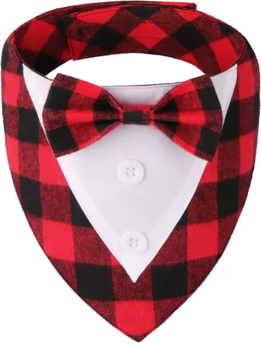 Miniatura 3 de ADOGGYGO Bandana de esmoquin para perro de cumpleaños, collar azul con corbatín, disfraz formal ajustable de cumpleaños para perros extra pequeños