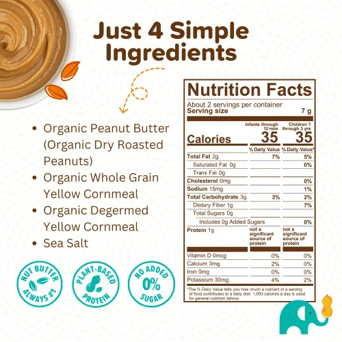 Miniatura 3 de Puffworks Baby Organic Peanut Butter Puffs, perfecto para la introducción temprana del maní, proteína a base de plantas, USDA orgánico, sin gluten