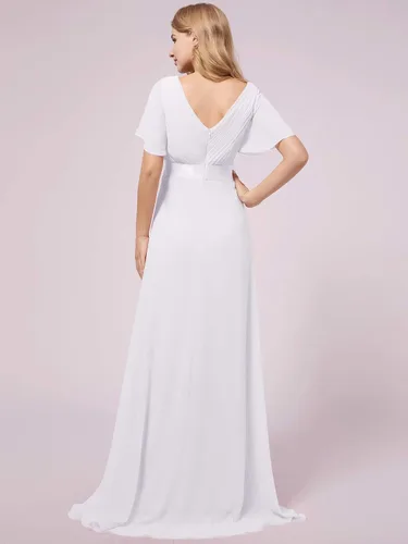 Miniatura 2 de Ever-Pretty Womens Chiffon V-Neck Short Sleeve A-line Ruched Summer Maternity Dresses 09890-EY