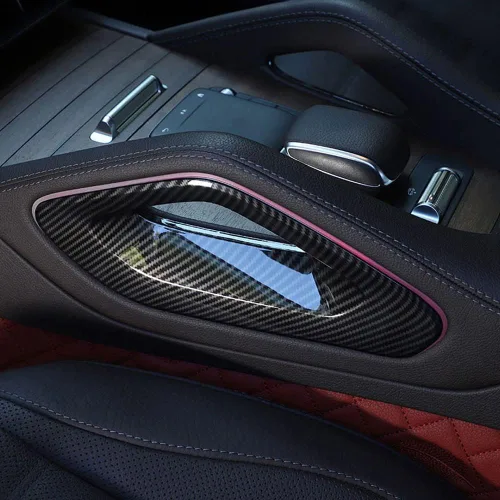 Miniatura 9 de Cubierta del reposabrazos lateral de control central para Mercedes Benz GLE W167 C167 GLS X167 Carbon Fiber Interior Accessories Decorative Cover