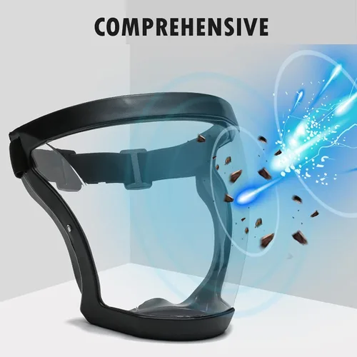 Miniatura 6 de Anti-niebla de cara completa Escudos activos Protección expresión visible transparente transpirable cómodo adultos reutilizable (negro, 5PCS)