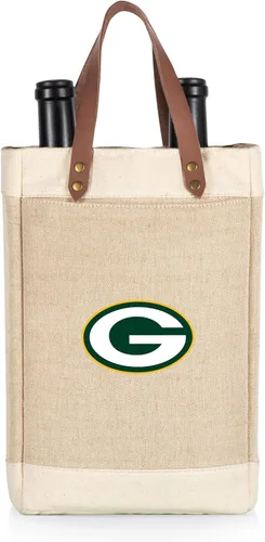 Miniatura 23 de PICNIC TIME NFL Pinot - Jute 2 Bottle Insulated Wine Bag - Wine Tote Bag - Wine Gift Bag, (Beige)
