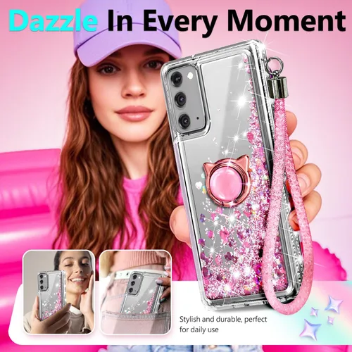 Miniatura 104 de NGB - Funda de teléfono diseñada para Samsung Galaxy S9+ Plus, morado/azul, con purpurina líquida para mujeres y niñas, con protector de pantalla
