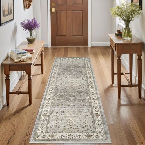 Miniatura 56 de Alfombra de pasillo lavable de 2 x 6 pies - Alfombras de cocina con respaldo antideslizante vintage suave estilo granja, alfombra de entrada