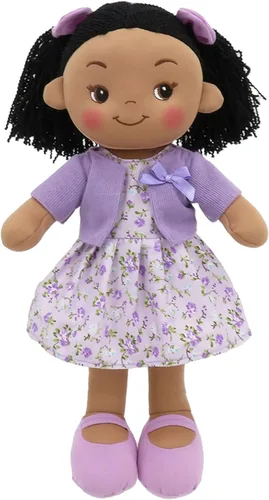 Miniatura 7 de Linzy Toys - Muñeca de trapo de felpa suave Adalyn de 16 pulgadas con lunares coloridos para niñas – Compañera de abrazo rellena para dormir