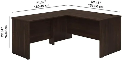 Miniatura 3 de Bush Business Furniture Studio C 60 W x 24 D - Escritorio de credenza en nogal moderno, mesa de computadora para el hogar o la oficina profesional