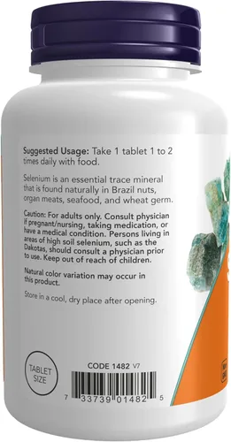 Miniatura 3 de NOW Suplementos, Selenio (L-Selenometionina) 100 mcg, Mineral Esencial*, 250 Tabletas (Pack de 2)