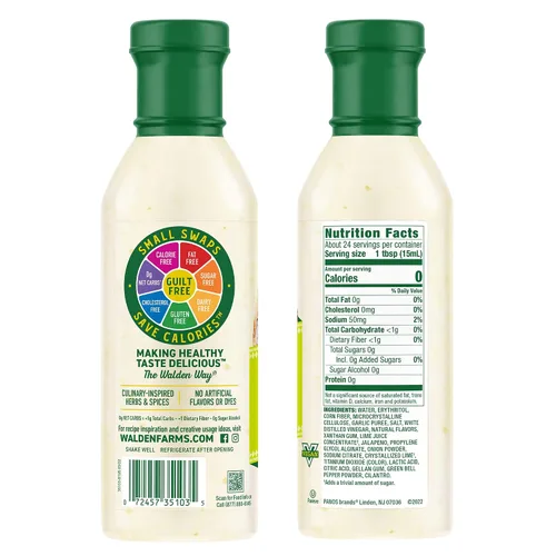Miniatura 2 de Walden Farms Street Taco Sauce Lime Cream - Sin calorías, sin gluten, baja en carbohidratos, apta para dieta cetogénica, sin azúcar, sabor a crema