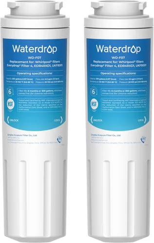 Miniatura 9 de Waterdrop UKF8001 Filtro de agua para refrigerador 4, Reemplazo para Whirlpool® EDR4RXD1, filtro EveryDrop® 4, Maytag® UKF8001AXX-750