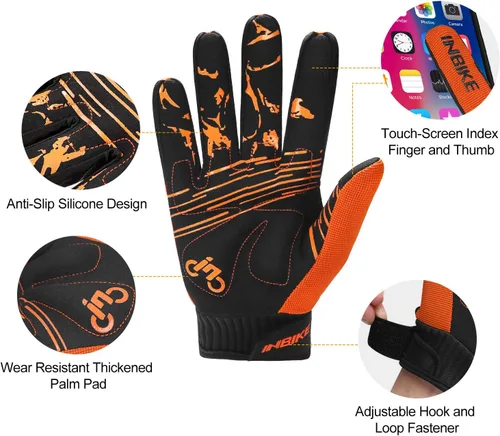 Miniatura 5 de INBIKE - Guantes de ciclismo para hombremujer con pantalla táctil, guantes de bicicleta con almohadilla antideslizante para ciclismo de montaña MTB