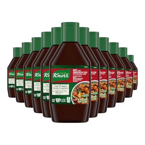 Knorr Caldo concentrado para una carne sabrosa y aromática sin gluten y sin sabores artificiales, colores o conservantes, 8.45 onzas líquidas, 12