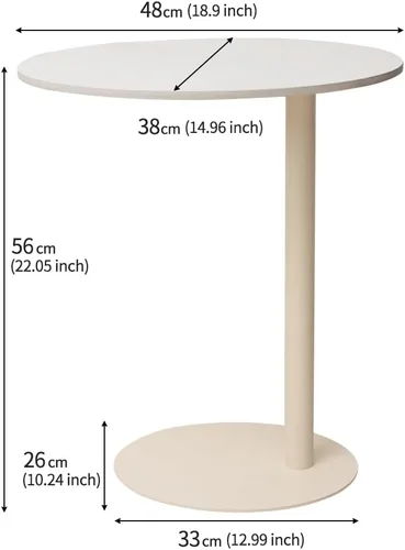 Miniatura 3 de Mesa auxiliar de sofá con parte superior de mármol, base de hierro robusta con elegante diseño redondo para sala de estar y dormitorio, fácil