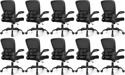 Miniatura 14 de Silla de oficina ergonómica 2026 – Silla de escritorio de malla con reposabrazos abatibles, altura ajustable y lumbar, cómodas sillas de computadora