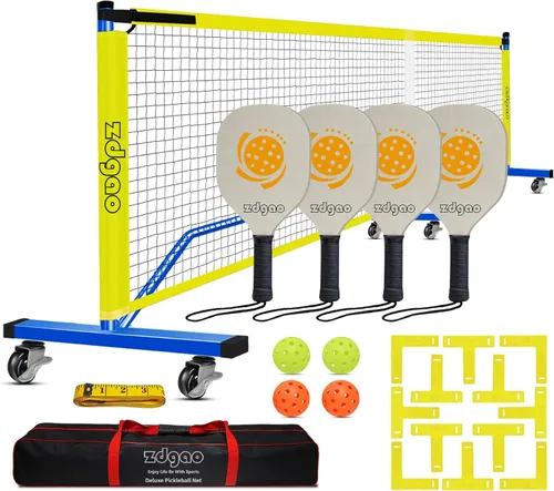 Miniatura 11 de Portable Pickleball Net Set, 22FT Regularion Size Pickle Ball Net with Paddles Set, Outdoor Pickleballs and Carry Bag, Easy Setup for Indoor