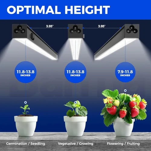 Miniatura 6 de Barrina Luces de Crecimiento T5 para Plantas de Interior, Luz de Crecimiento de Espectro Completo, Luz LED para Plantas de 1 pie, Tiras de Luz LED