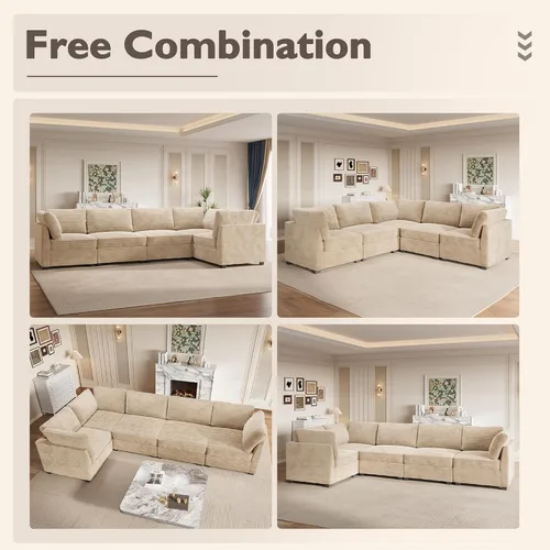 Miniatura 7 de Sofá Seccional Modular Sofá Nube - Sofás Seccionales Cómodos de Gran Tamaño en Forma de L para Sala de Estar, Sofá Cama Sleeper Convertible