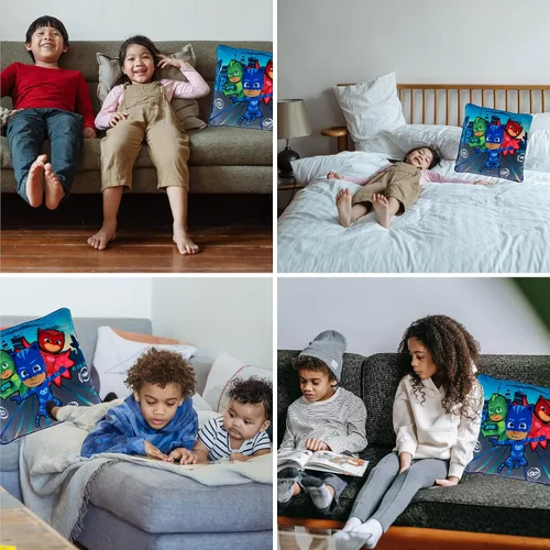 Miniatura 6 de Franco Funda de almohada decorativa suave para niños, 15 x 15 pulgadas, PJ Masks