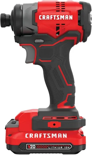 Miniatura 11 de CRAFTSMAN Kit de destornillador de impacto inalámbrico V20, 1/4 de pulgada, batería y cargador incluidos (CMCF810C1)