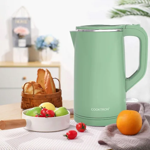 Miniatura 9 de COOKTRON Hervidor Eléctrico de 1.7L Silencioso, Hervidor de Agua Caliente de Doble Pared Libre de BPA, Tetera de Hervido Silencioso y Tacto Fresco