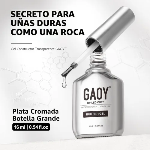 Miniatura 7 de GAOY - Gel de construcción transparente para uñas, fortalecedor de uñas de 16ml en una botella, gel duro para extensión de uñas, esmalte en gel