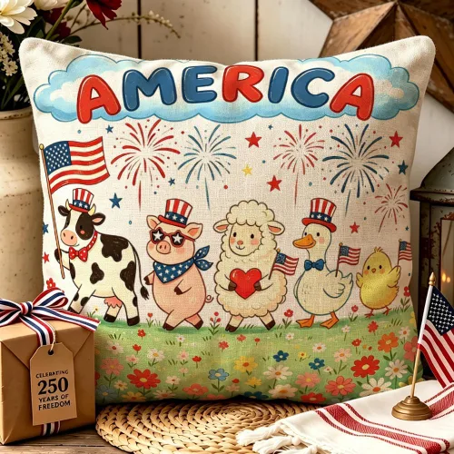 Miniatura 21 de ArogGeld Patriotic Pillow Covers 16x16 Inch 4th of July Dog Decorations America Flag Striped Star Throw Pillow Covers Personalized Funny 250th